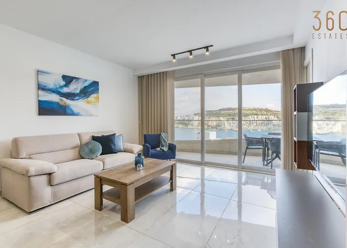 Waterfront 3br Home, With Private Balcony In Xemxija By 360 Estates Apartment